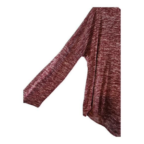 Umgee USA womens sweater plus sz 1XL deep red white asymmetrical hem pull over - Picture 6 of 9